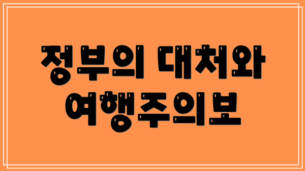 정부의 대처와 여행주의보