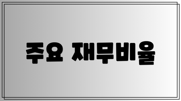 주요 재무비율