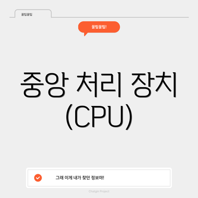 중앙 처리 장치 (CPU)