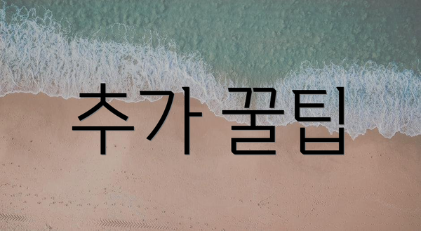 추가 꿀팁