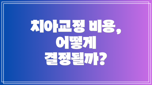 치아교정 비용, 어떻게 결정될까?