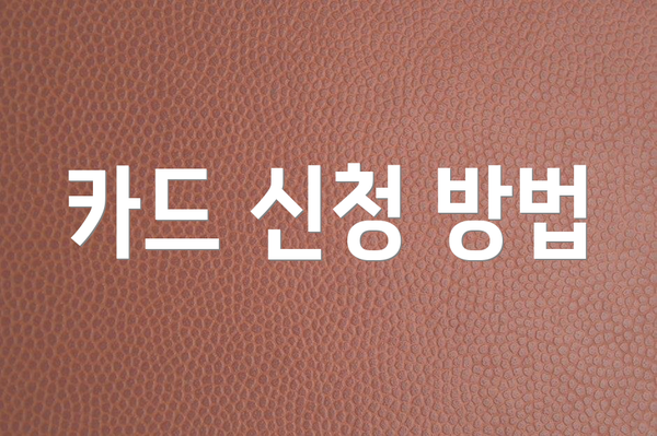 카드 신청 방법