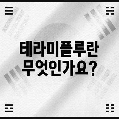 테라미플루란 무엇인가요?