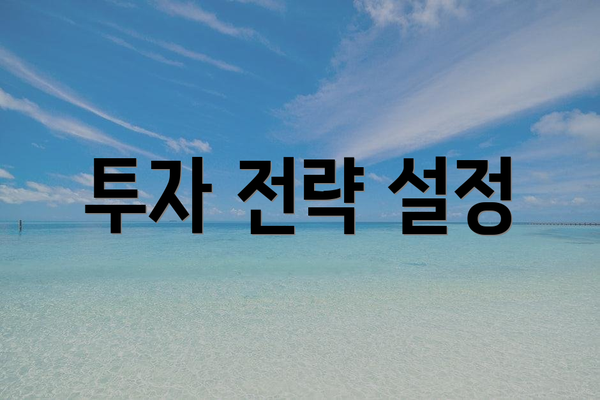 투자 전략 설정