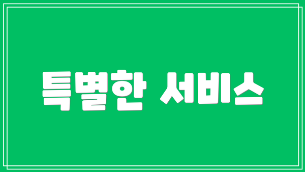 특별한 서비스