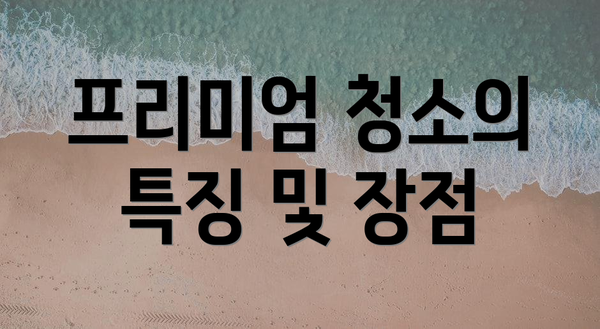 프리미엄 청소의 특징 및 장점