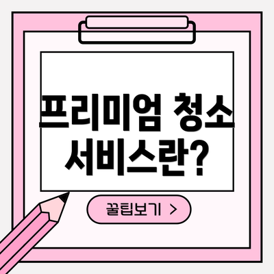 프리미엄 청소 서비스란?