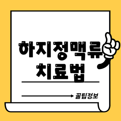 하지정맥류 치료법