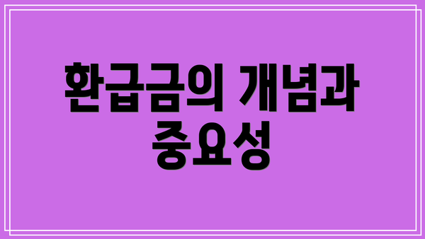 환급금의 개념과 중요성
