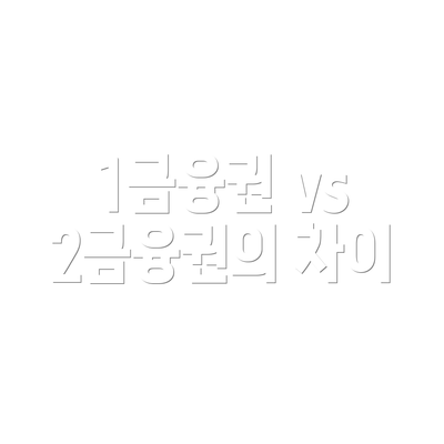 1금융권 vs 2금융권의 차이