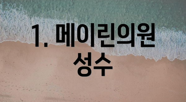 1. 메이린의원 성수