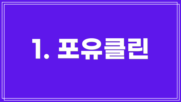 1. 포유클린