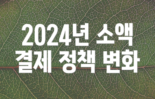 2024년 소액 결제 정책 변화